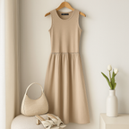 Vestido Feminino Patchwork Slim de Elegância Atemporal.