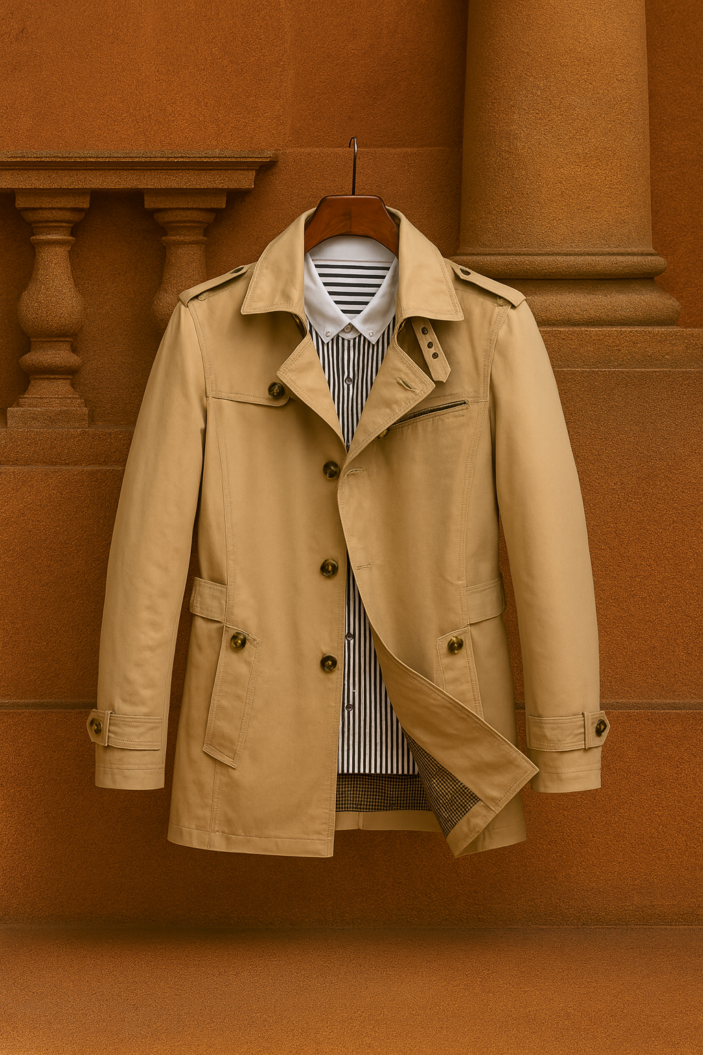 Casaco Masculino de Algodão Premium com Acabamento Frivolité.