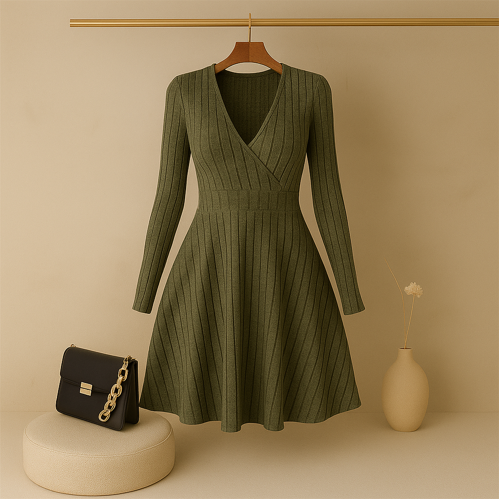 Abito Vento – Vestido Feminino Midi Slim Fit de Tricô.