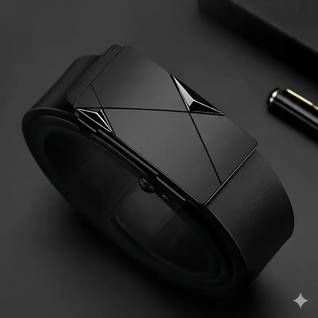 Cinto Masculino em Couro Genuíno com Fivela Automática
