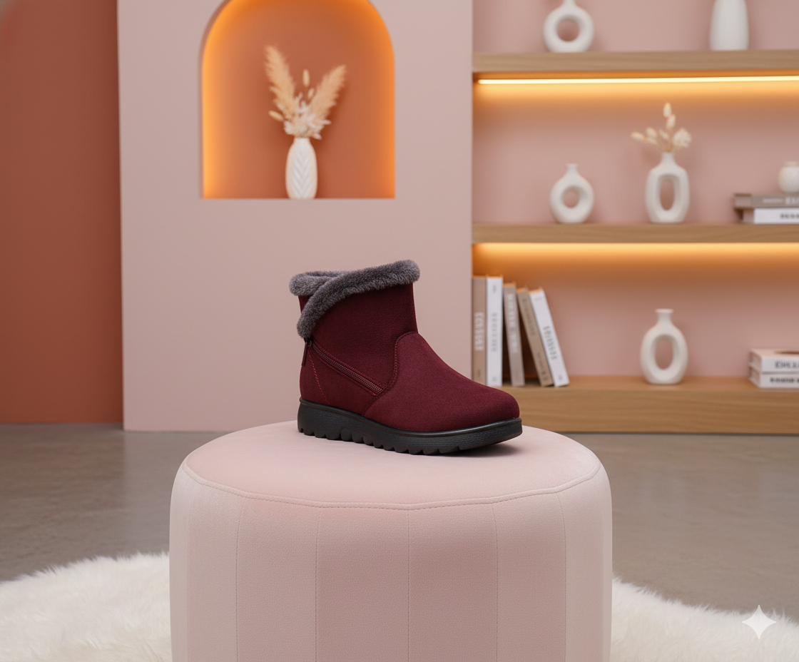 Bota Feminina Aveludada de Luxo para Inverno.