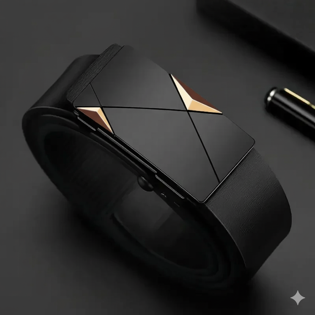 Cinto Masculino em Couro Genuíno com Fivela Automática