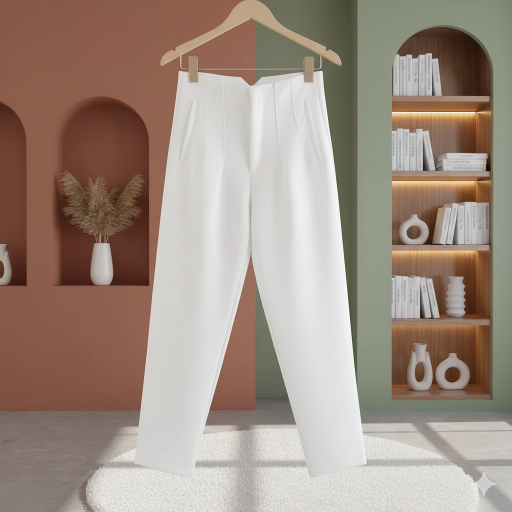 Calça Lápis Feminina de Cintura Alta para Escritório.