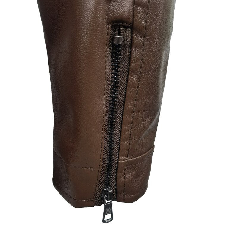 Jaqueta Masculina em Couro PU com Detalhes Sofisticados