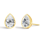Brincos Femininos com Moissanite em Ouro 14K.