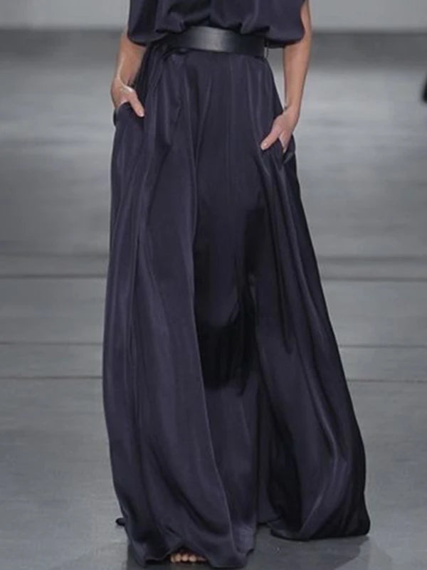 Vestido Longo Feminino Casual com Cinto Ajustável.