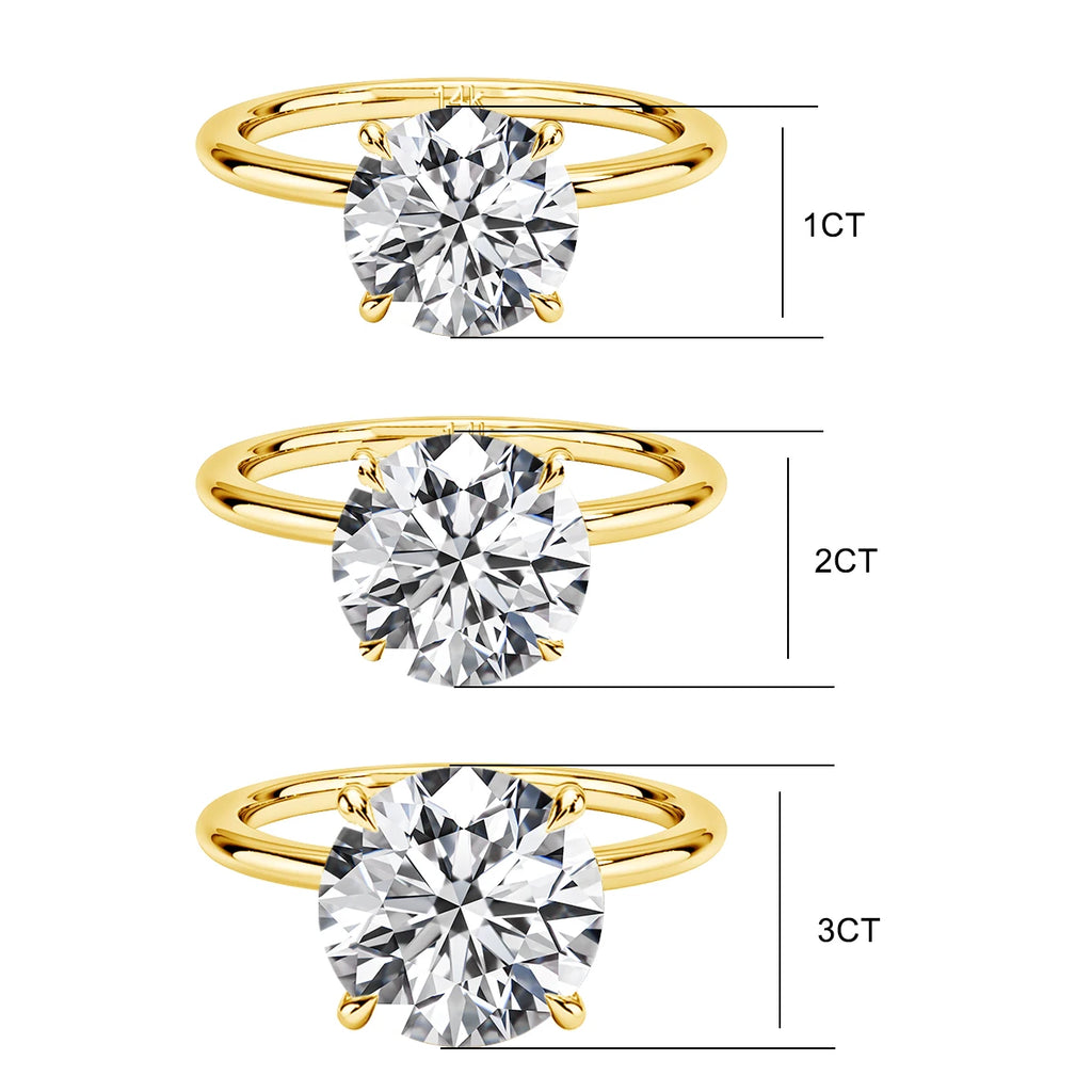 Garb Eterna Luce – Anel Feminino Solitário de Moissanite em Ouro 14K.