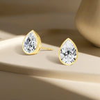 Brincos Femininos com Moissanite em Ouro 14K.
