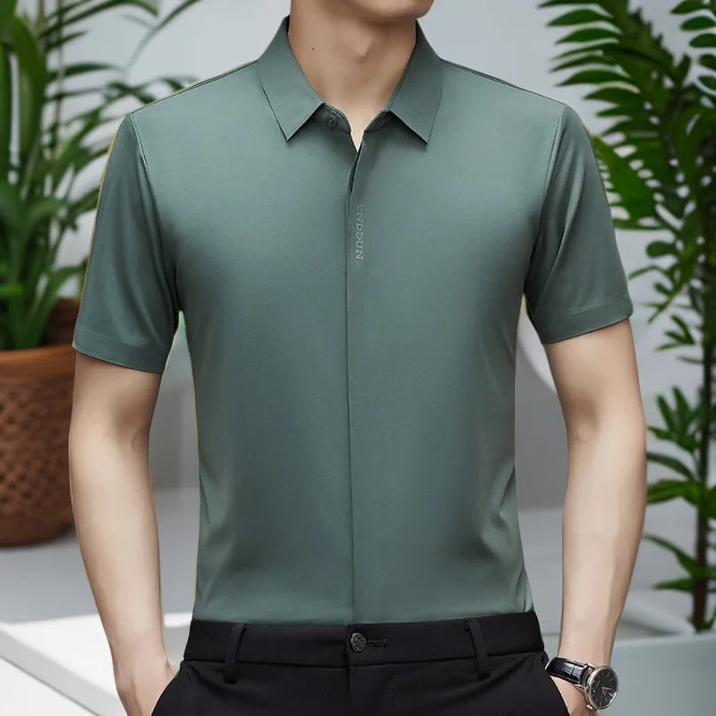 Camisa Masculina em Seda Gelada.