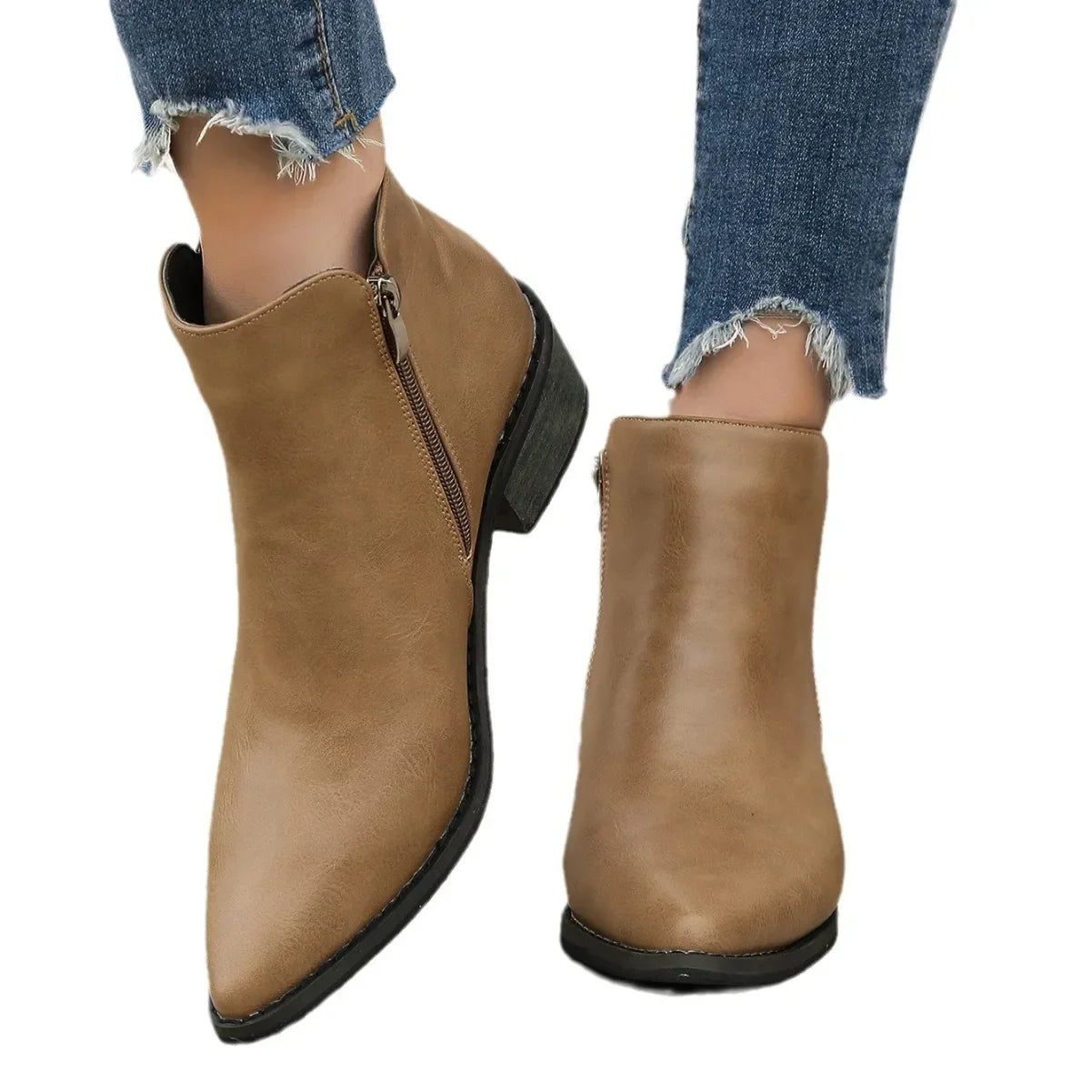 Botas Femininas de Couro Legítimo.