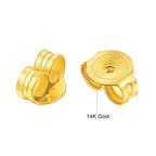 Brincos Femininos com Moissanite em Ouro 14K.