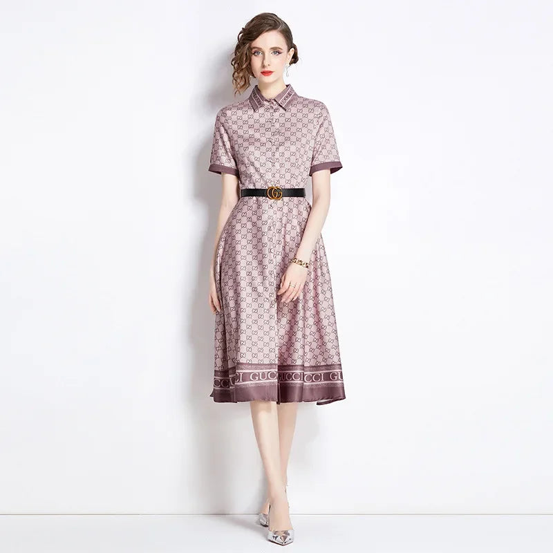 Abito Estrella – Vestido Feminino Midi Estampado com Cinto.