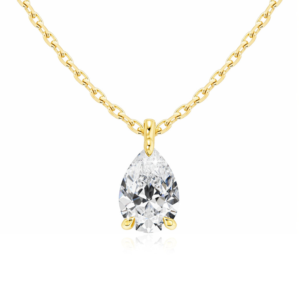 Colar Feminino com Pingente de Moissanite em Ouro 14K.