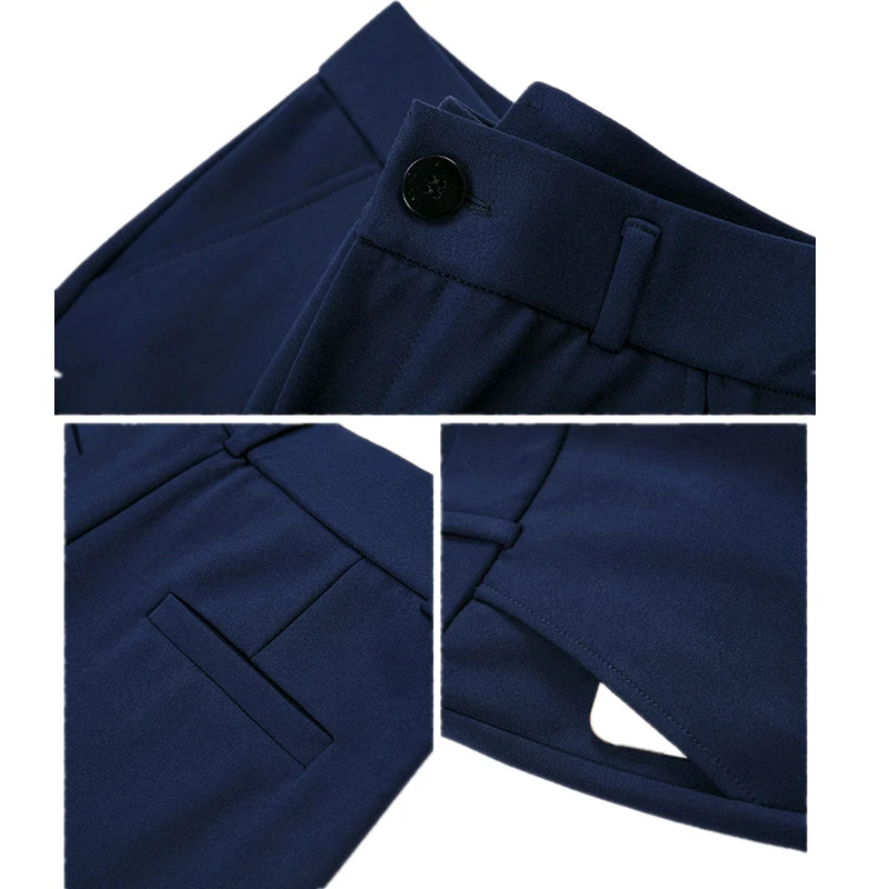 Calça Reta de Cintura Alta para Escritório.