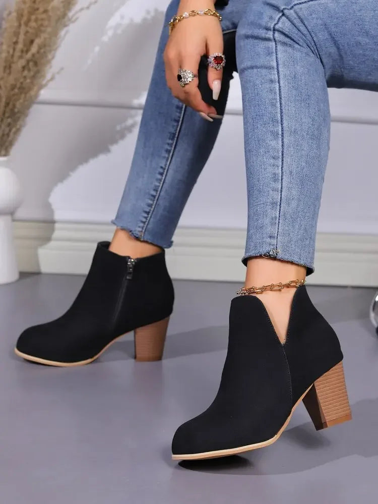 Garb Notte di Milano – Botas Femininas de Salto Grosso em PU Premium