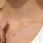 Colar Feminino com Pingente de Moissanite em Ouro 14K.