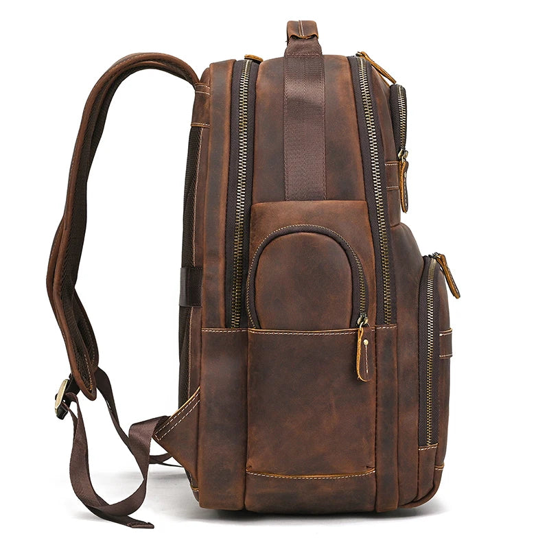 Mochila Masculina em Couro Legítimo com Design Robusto e Sofisticado
