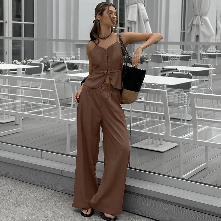 Conjunto Feminino Casual de Microfibra com Patchwork Artesanal.