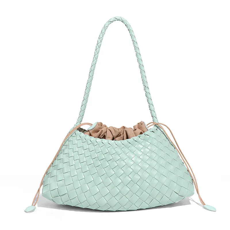 Bolsa Feminina Clutch Trançada em Couro PU.