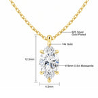 Colar Feminino com Pingente de Moissanite em Ouro 14K.