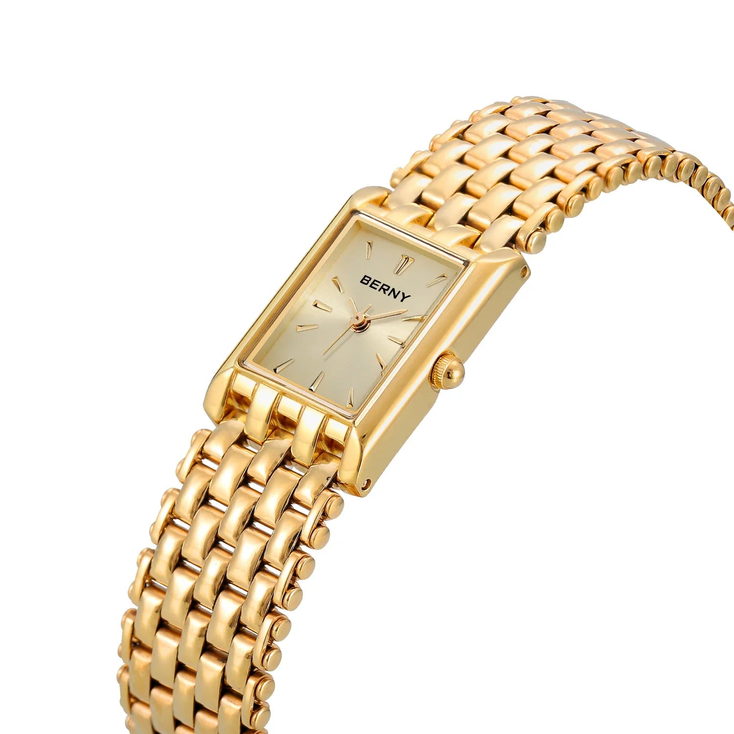 Relógio Feminino Quartzo Retangular Dourado Luxo Casual