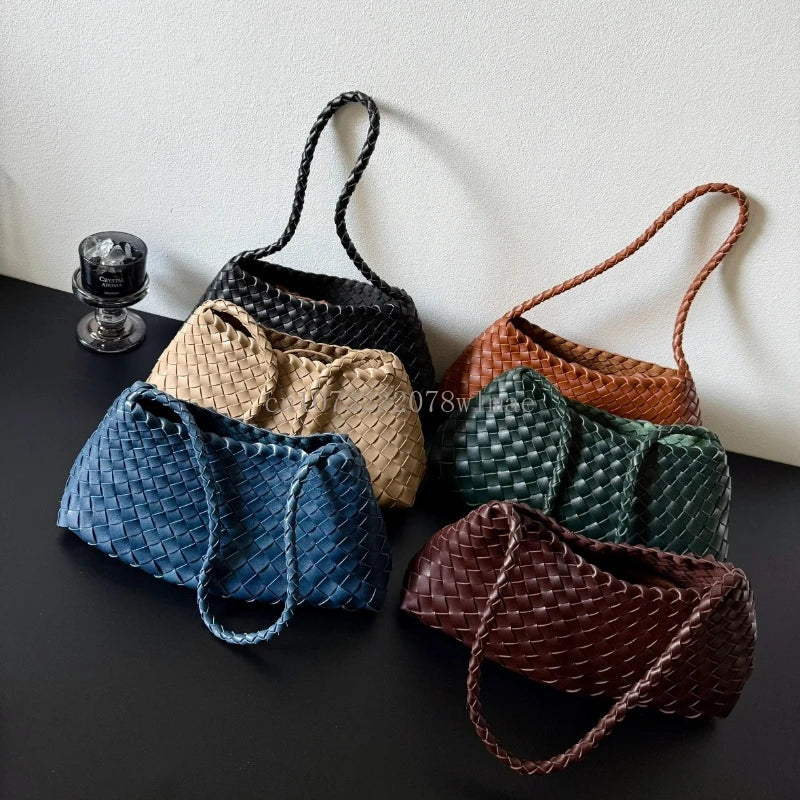 Bolsa Feminina Clutch Trançada em Couro PU.