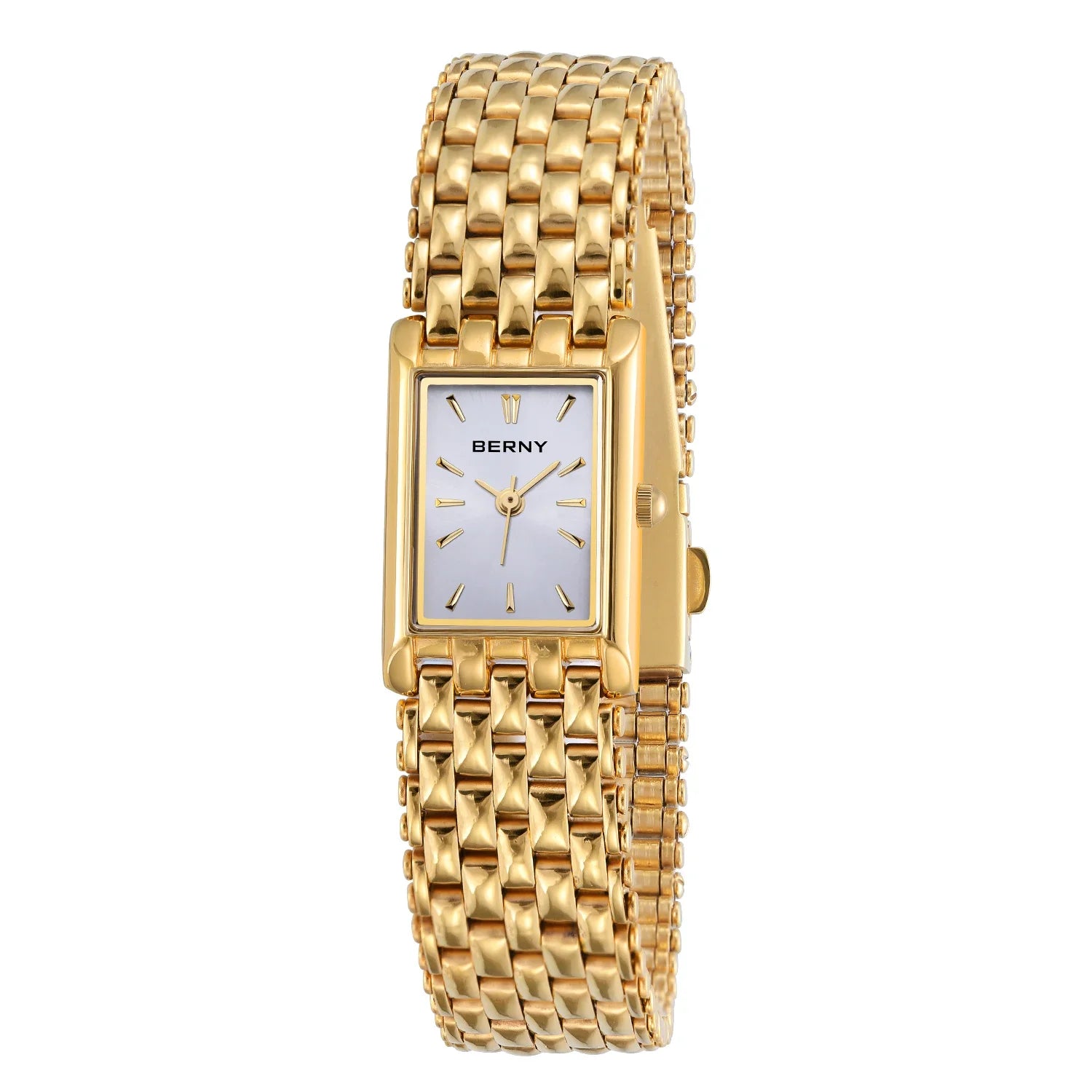 Relógio Feminino Quartzo Retangular Dourado Luxo Casual