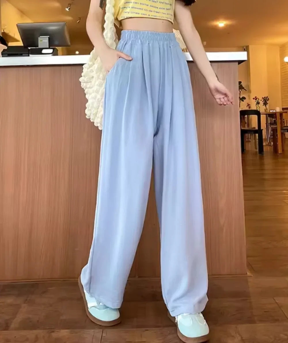 Garb Aria Luminosa – Calça Feminina de Verão em Tecido Fluido e Cintura Elástica.