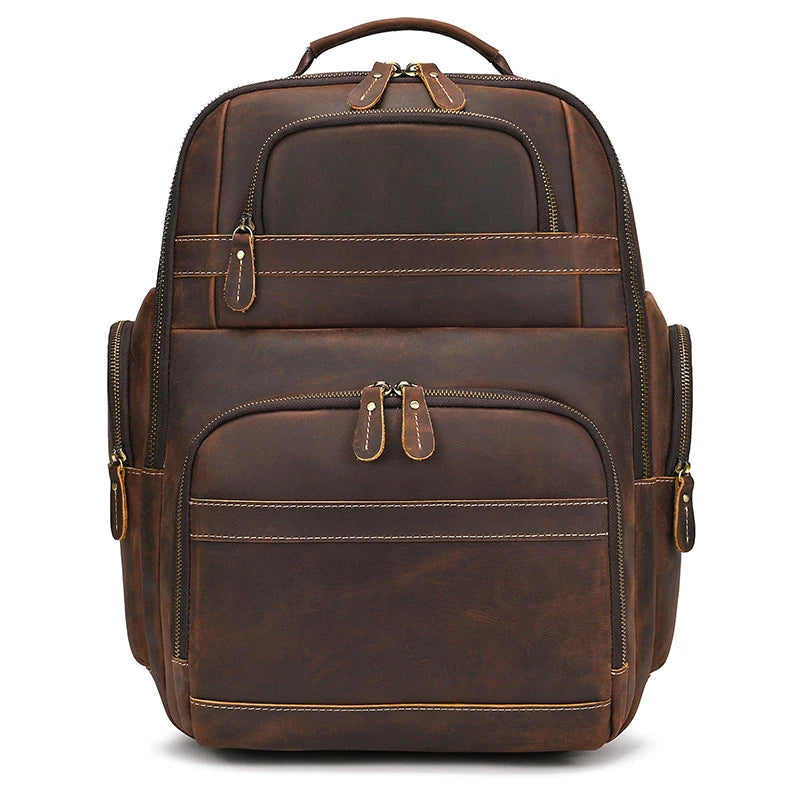 Mochila Masculina em Couro Legítimo com Design Robusto e Sofisticado