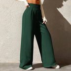 Calça Jogger Feminina de Perna Larga em Malha Premium