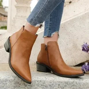 Botas Femininas de Couro Legítimo.