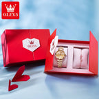 Garb Rosa Diamante – Relógio Feminino de Quartzo em Ouro Rosa com Cristais e Pulseira Elegante.