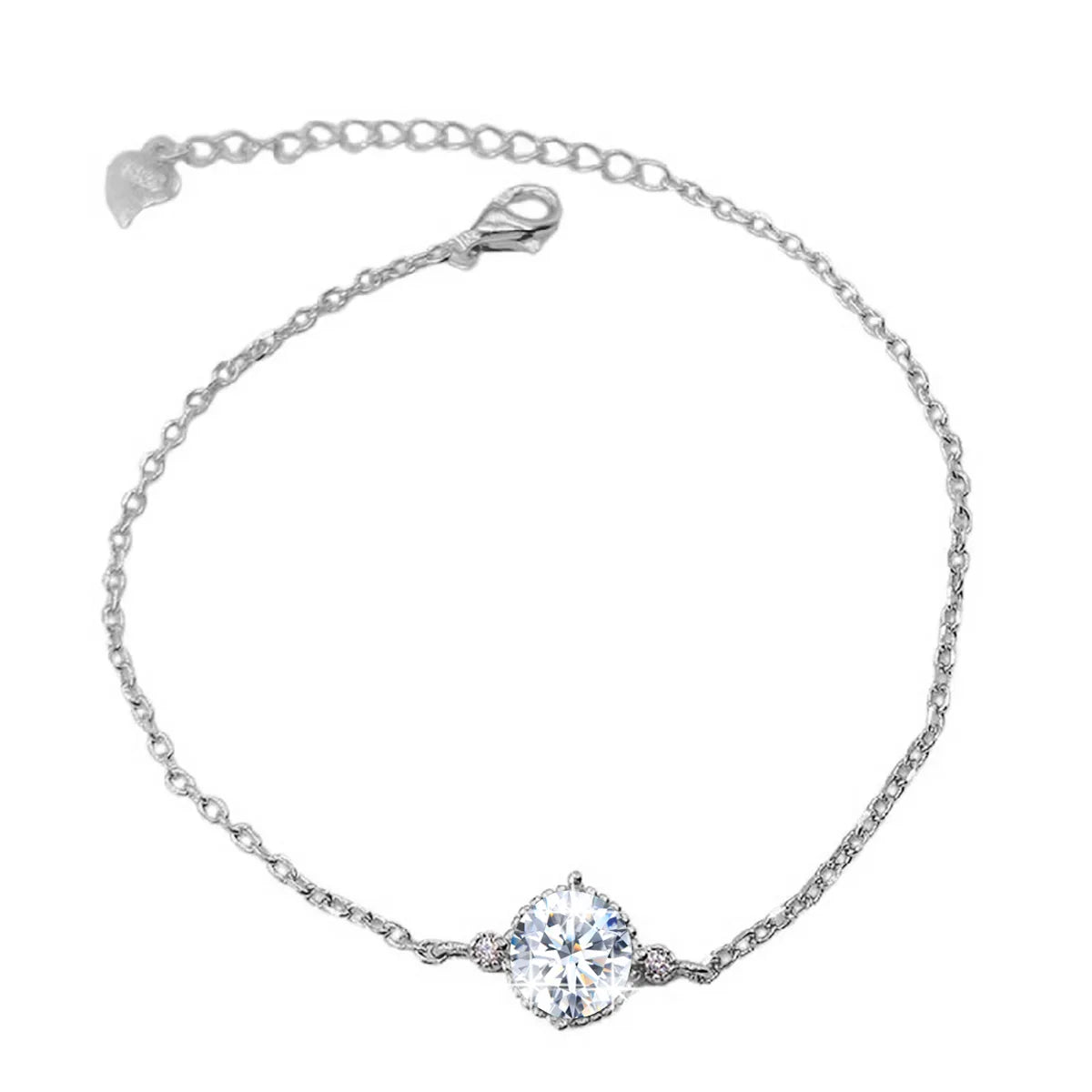 Pulseira Feminina em Prata 925 com Moissanite.