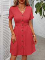 Vestido Feminino Estrela A com Decote em V.