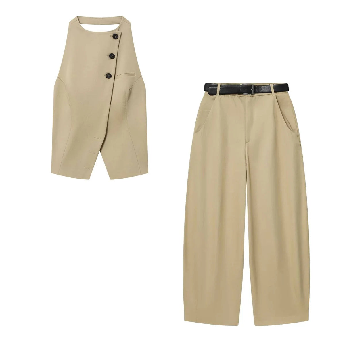 Garb Alba Solare – Conjunto Feminino Casual de Duas Peças Outono 2025.