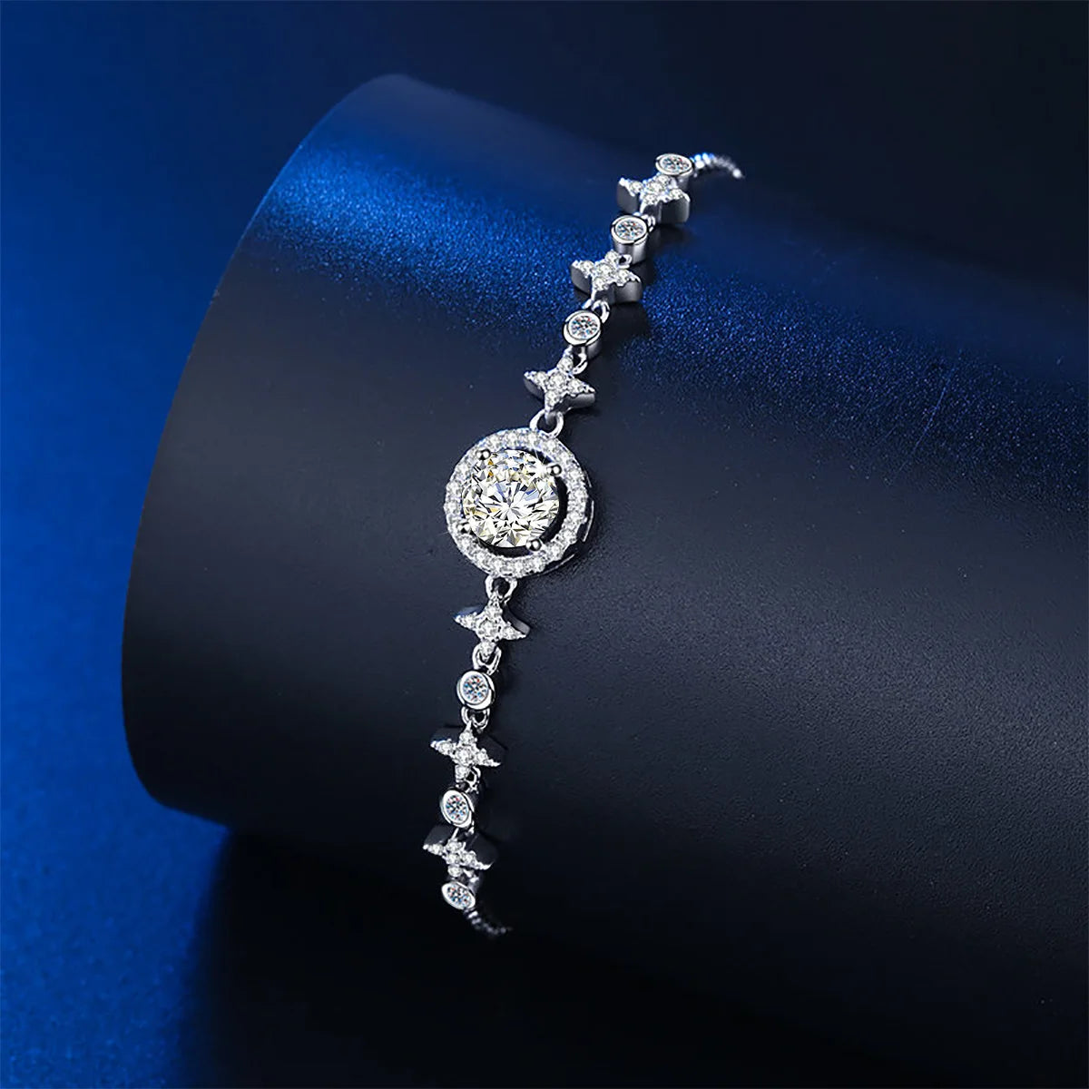Pulseira Feminina em 100% Prata 925 com Moissanite.