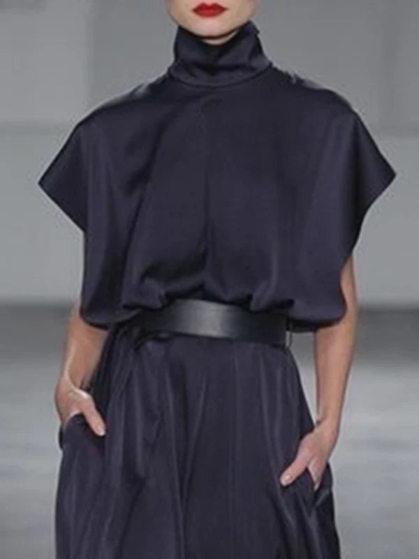 Vestido Longo Feminino Casual com Cinto Ajustável.