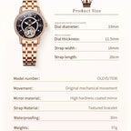 Relógio Feminino Mecânico Automático com Mostrador Céu Estrelado e Diamantes Incrustados.