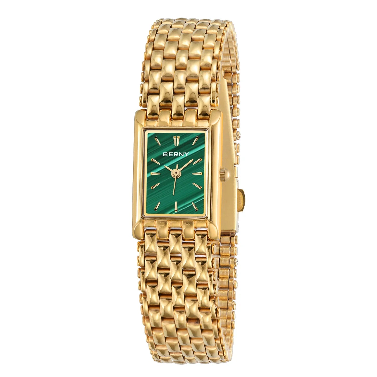 Relógio Feminino Quartzo Retangular Dourado Luxo Casual