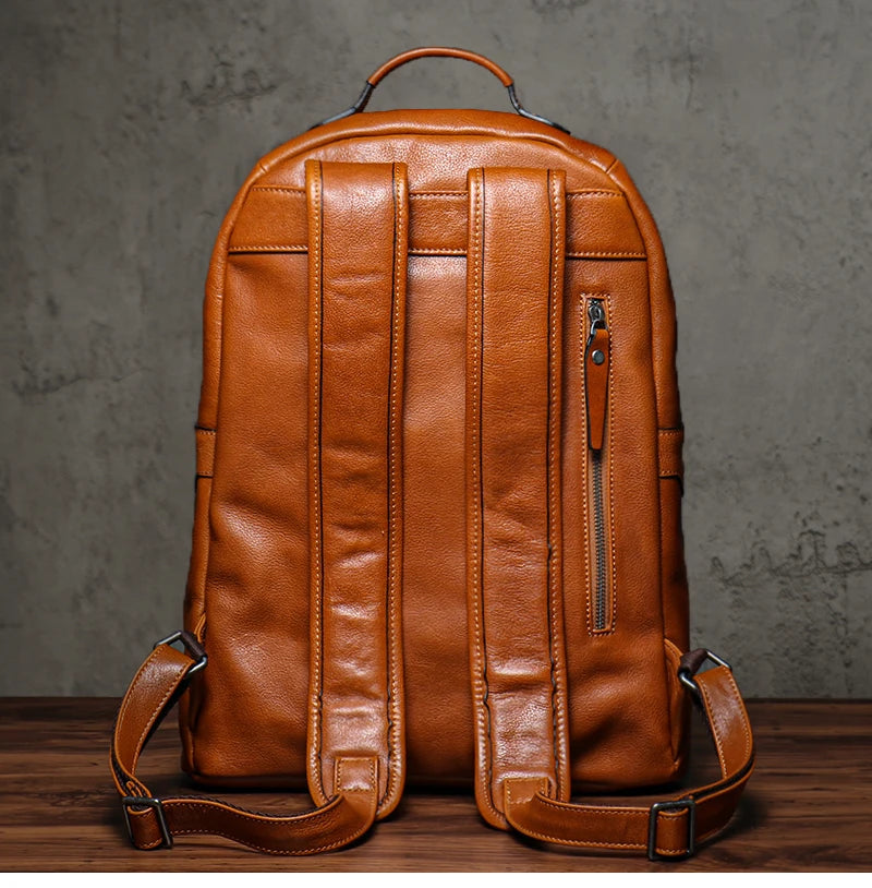 Mochila Masculina em Couro Premium.