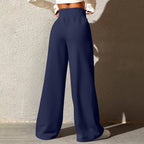 Calça Jogger Feminina de Perna Larga em Malha Premium