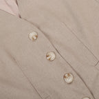 Garb Eleganza Bassa – Conjunto Feminino de Colete Sem Mangas e Calça de Cintura Baixa Primavera/Verão