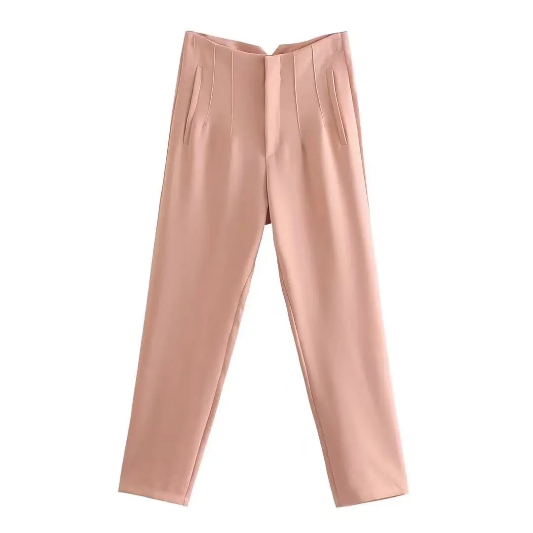 Calça Lápis Feminina de Cintura Alta para Escritório.