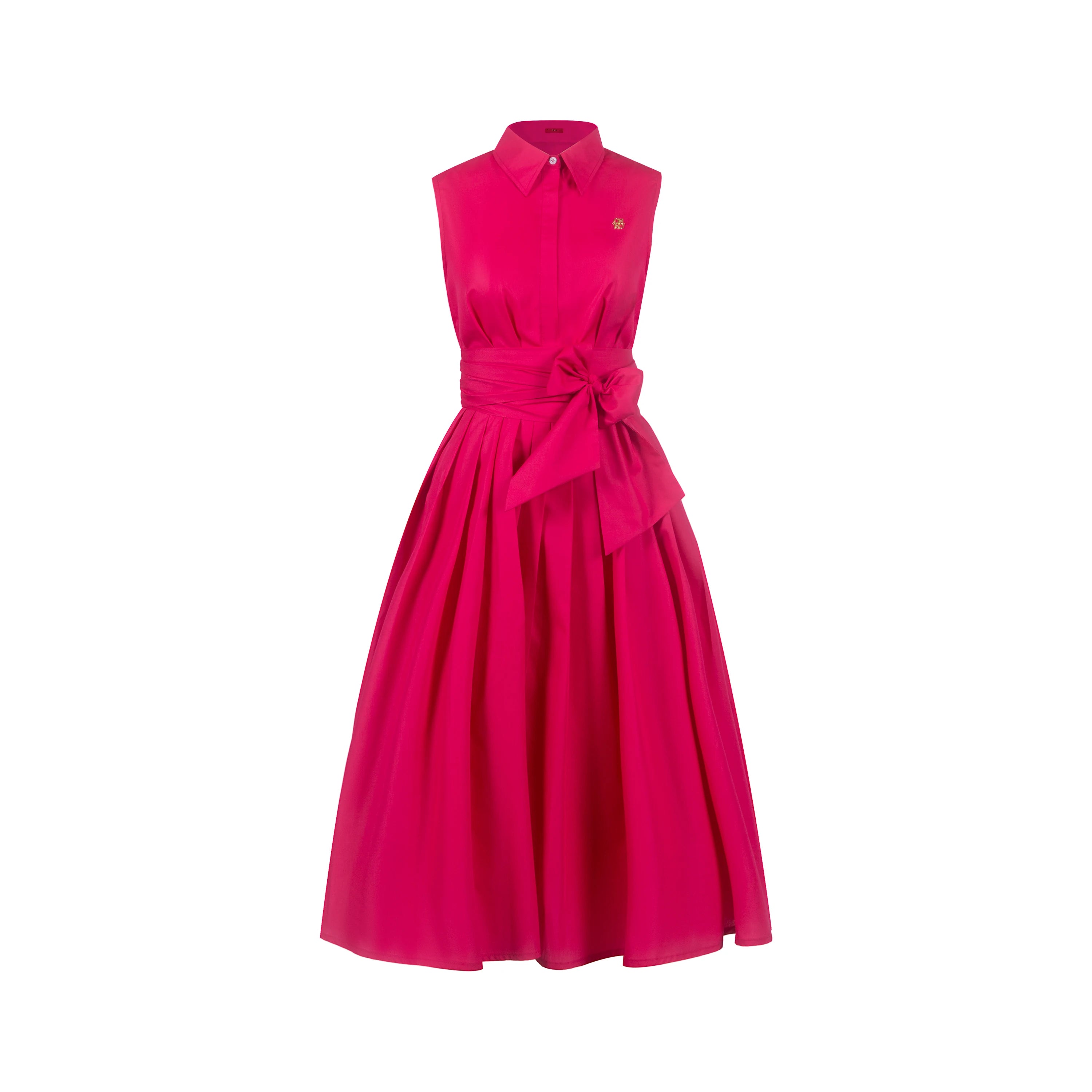 Vestido Feminino Evasê Sem Mangas com Cinto