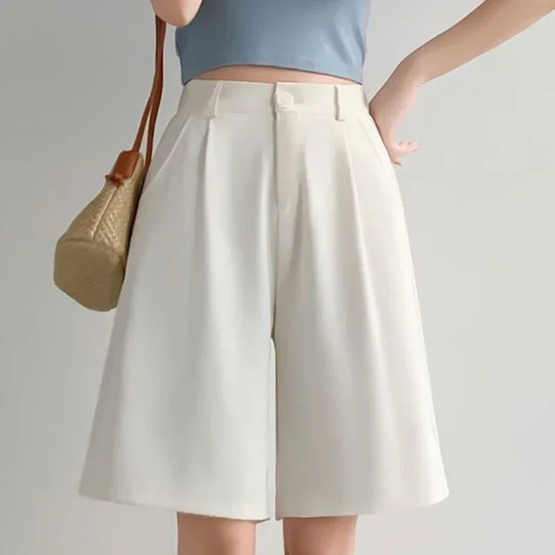 Shorts Feminino de Verão com Calça de Perna Larga.