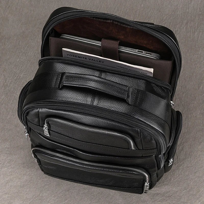 Mochila Masculina em Couro Legítimo com Design Robusto e Sofisticado