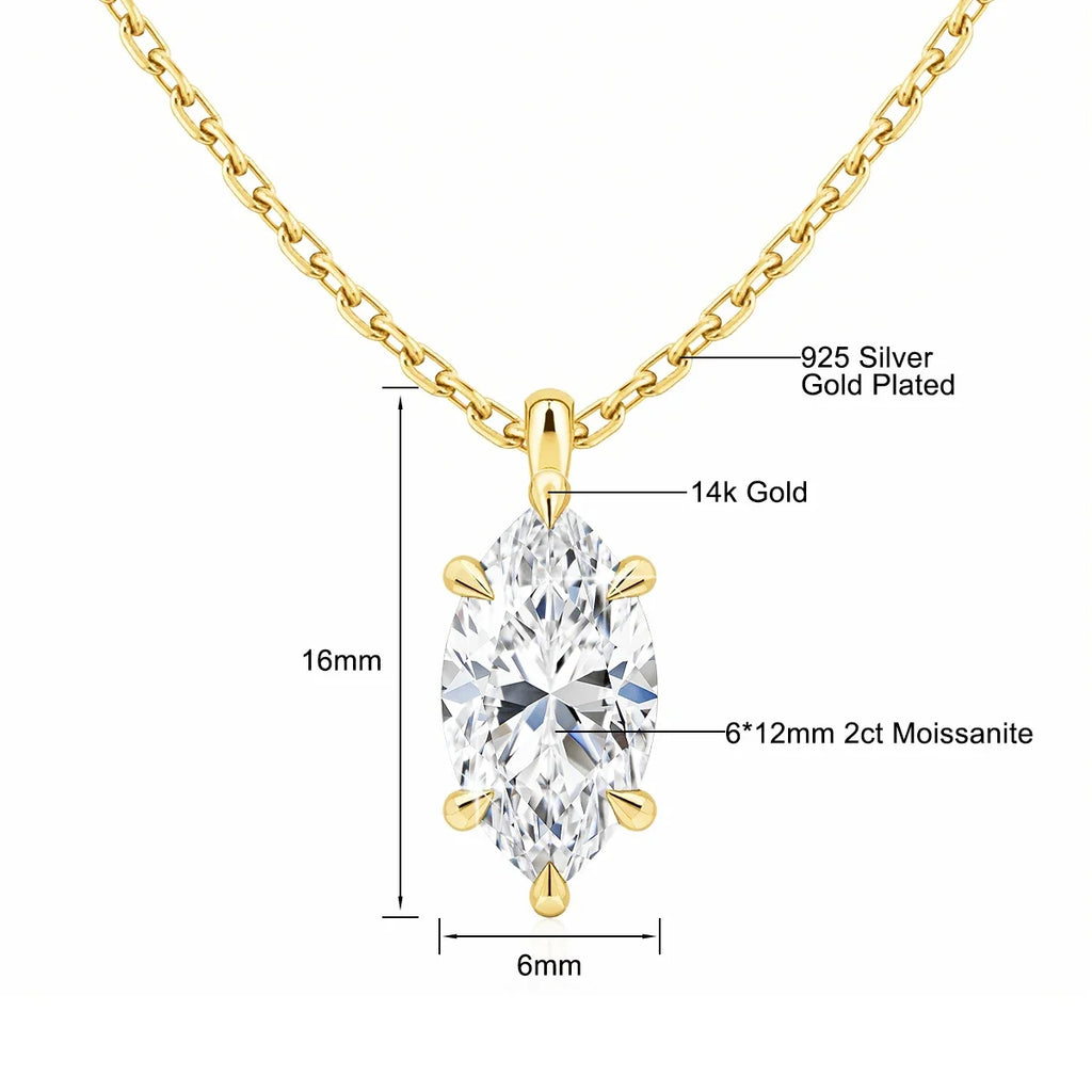 Colar Feminino com Pingente de Moissanite em Ouro 14K.