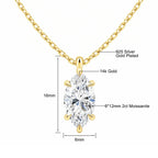 Colar Feminino com Pingente de Moissanite em Ouro 14K.