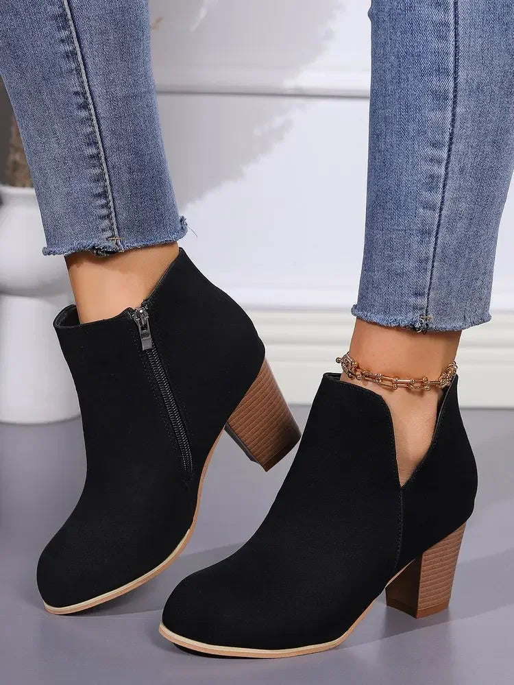 Garb Notte di Milano – Botas Femininas de Salto Grosso em PU Premium