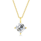 Colar Feminino com Pingente de Moissanite Asscher em Ouro 14K